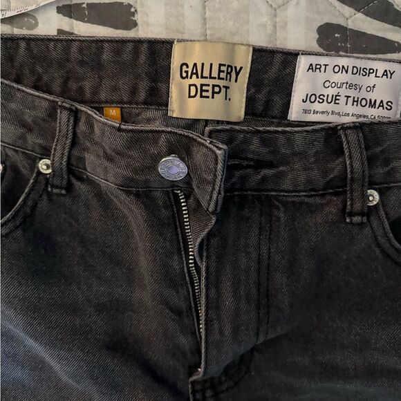 Gallery Dept Charcoal and Black Stacked Flared Denim 32 - Picture 5 of 7